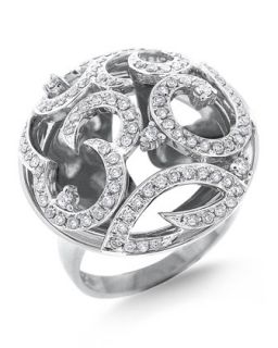 14K Diamond Swirl Ring, Size 7