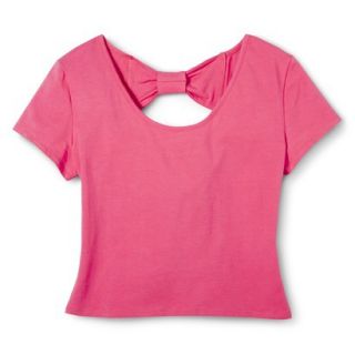 Xhilaration Juniors Bow Back Cropped Tee   Coral L(11 13)