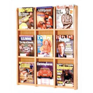 Wooden Mallet Nine Magazine Oak and Acrylic Wall Display with Optional Floor 