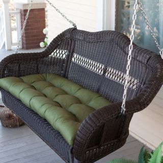 Coral Coast Casco Bay Resin Wicker Porch Swing with Optional Cushion No Cushion