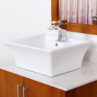 Elite Grade A Ceramic Square Design Bathroom Sink (WhiteSink type BathroomSink style VesselFaucet settings Vessel style faucet (not included)Sink material High temperature grade A ceramicHole size requirements 1.75 inch standard drain opening Include