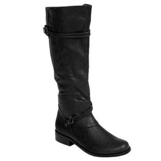 Womens Journee Collection Buckle Accent Tall Boot   Black (10)