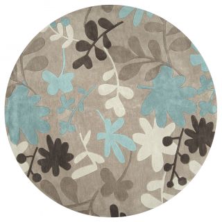 Hand tufted Floral Contemporary Round Area Rug (8 Round)