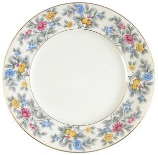 Meito Grayson #657 Salad Plate, Fine China Dinnerware   Blue,Yellow&Pink Flowers