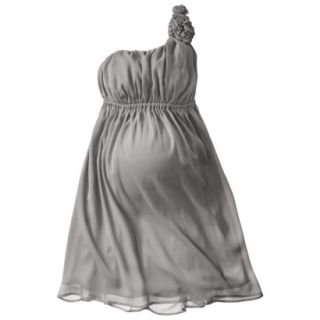 Merona Maternity One Shoulder Rosette Dress   Cement Gray S