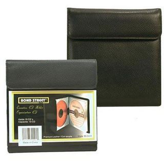 Premium Black Leather Portable Cd/ Dvd Holder