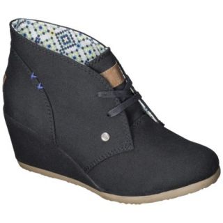 Womens Mad Love Lenora Ankle Wedge Booties   Black 9