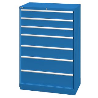Lista 40 1/4 Wide 7 Drawer Cabinet   Keyed Individually   Bright Blue   Bright Blue