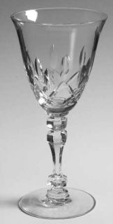 Tiffin Franciscan York Wine Glass   Clear,Vertical And Criss Cross Cut Bowl