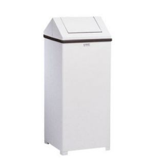 Rubbermaid 24 gal Wastemaster Receptacle   Hinged Top, White