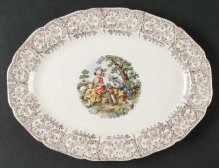 Canonsburg Empress Chantilly 11 Oval Serving Platter, Fine China Dinnerware   G