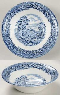 Barratts Old Castle Blue Coupe Cereal Bowl, Fine China Dinnerware   Blue Castle