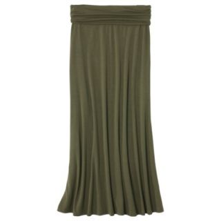 Mossimo Supply Co. Juniors Solid Fold Over Maxi Skirt   Green S(3 5)