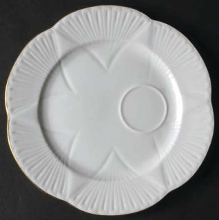 Shelley Regency Snack Plate, Fine China Dinnerware   Dainty Shape,Gold Trim,Whit
