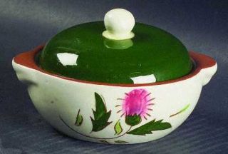 Stangl Thistle Individual Casserole & Lid, Fine China Dinnerware   Pink Thistle,