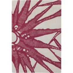 Counterfeit Studio Pink Star Hand tufted New Zealand Wool Rug (79 X 106)