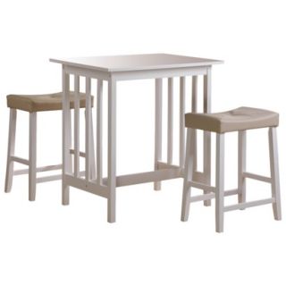 Counter Height Table Set 3 Piece Hahn Breakfast Table Set   White