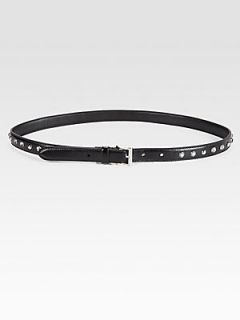 Prada Studded Leather Belt   Black