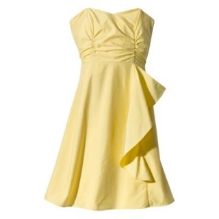 TEVOLIO Womens Plus Size Strapless Taffeta Dress w/Ruffle   Sassy Yellow   26W