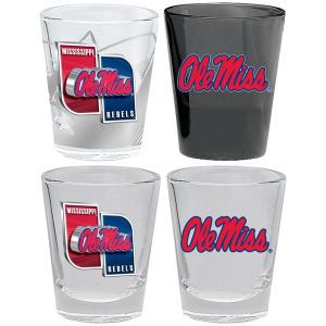 Mississippi Rebels 4 Piece Collector Glass Set