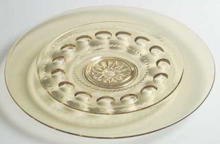 Tiffin Franciscan Antique Thumbprint Yellow Torte Plate   Line #4016, Golden Ban