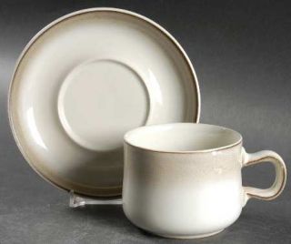 Denby Langley Westbury Flat Cup & Saucer Set, Fine China Dinnerware   Stoneware,