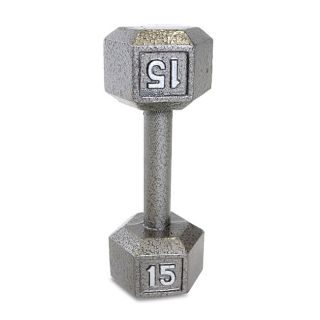 Cap Barbell 15 Lb Grey Cast Iron Hex Dumbbell (Grey Durable constructionHex shape design to prevent the dumbbell from rolling, as well as provide easier storageSemi gloss finish to help prevent rustingMaterials Cast ironDimensions 11 inches high x 5 inc