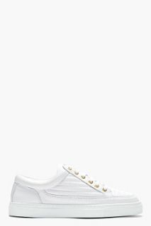 Etq Amsterdam White Leather Ribbed Sneakers