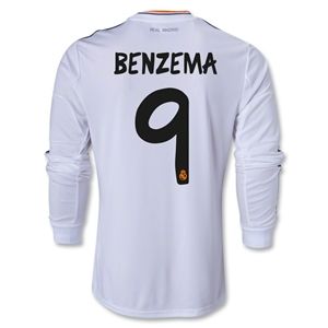 adidas Real Madrid 13/14 BENZEMA LS Home Soccer Jersey