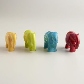 Assorted Mini Kisii Soapstone Elephants, Set of 4   World Market