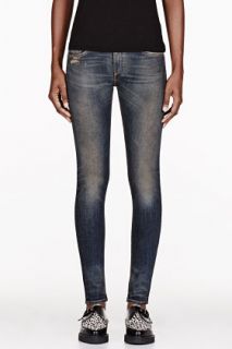 Rag And Bone Blue And Brown Lightweight Denim The Skinny Jeans
