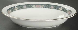 Royal Doulton Hartwell 10 Oval Vegetable Bowl, Fine China Dinnerware   Green Le