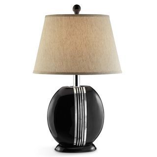 Obsidian Striped 28 inch Table Lamp