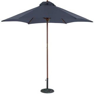 Tropishade 9 foot Blue Umbrella Shade (Blue/teak finishMaterials Wood, polyester Weather resistantSix (6) ribsSingle wind vent for stabilityDimensions 56 inches high x 108 inches in diameterWeight 12 poundsBase sold separatelyAssembly required  )