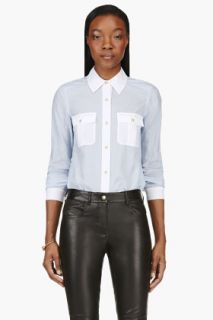 Marc By Marc Jacobs Blue And White Dalia Dobby Blouse