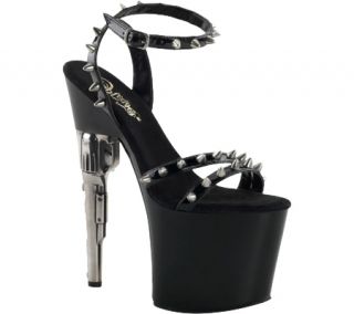 Womens Pleaser Bondgirl 705   Black Patent/Black Ornamented Shoes