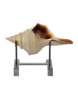 Conch Shell Sculpture With Stand, Small