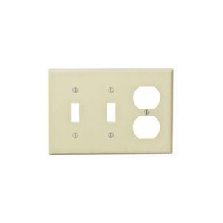 Leviton 86021 Electrical Wall Plate, Combination, 2Toggle amp; 1Duplex, 3Gang Ivory
