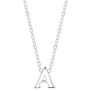 Sterling Silver Pendant Small Letter A   Silver