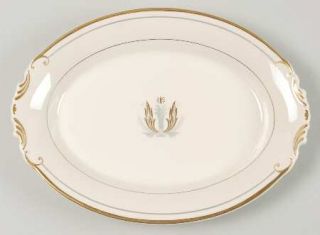 Syracuse Governor Clinton 12 Oval Serving Platter, Fine China Dinnerware   Gold