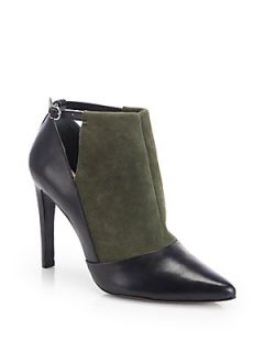 10 Crosby Derek Lam Casia Suede & Leather Ankle Boots   Black