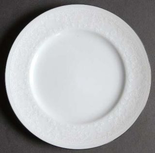 Noritake Candice Bread & Butter Plate, Fine China Dinnerware   White Embossed Ri