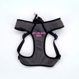 X Small Personalized Sport Wrap Mesh Dog Harness in Black & Gray, 16 19 Girth