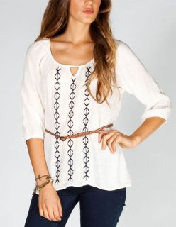 Embroidered Womens Belted Tunic Ivory In Sizes Small, Medium, Large,