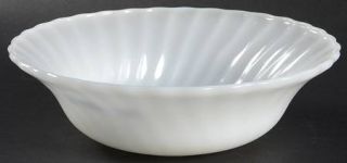 Anchor Hocking Swirl Anchor White (Smooth Edge) Round Vegetable Bowl   Fire King