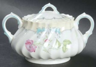 Royal Doulton Picardy Sugar Bowl & Lid, Fine China Dinnerware   Pink Floral Cent
