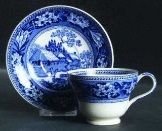 Wedgwood Fallow Deer Blue Footed Cup & Saucer Set, Fine China Dinnerware   Blue