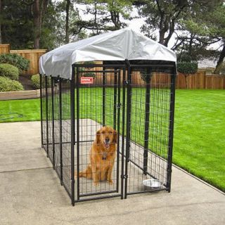 Uptown Welded Wire Box Kennel   Black with Gray Cover (6Hx4Wx8L)