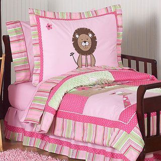 Sweet Jojo Designs Girl 5 piece Jungle Toddler Comforter Set