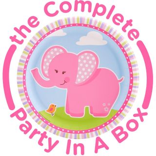 Pink Elephants 1st Birthday Party Packs